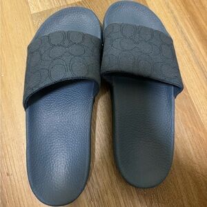 Coach Navy Blue Slide Sandals